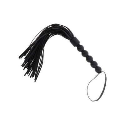 Short Beaded Flogger Whip Black - 1