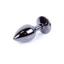 Jewellery Dark Silver Plug Pink - metalowy plug analny z różowym kryształem - 2