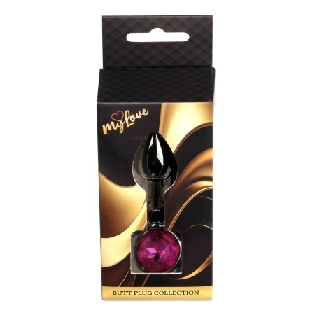 Jewellery Dark Silver Plug Pink - metalowy plug analny z różowym kryształem - 10