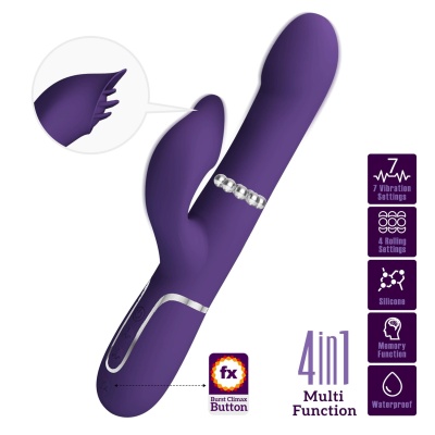 Wibrator Falin dark Purple - podwójny silnik, 7 trybów wibracji, 4 funkcje rolling, pamięć ustawień - 1 2