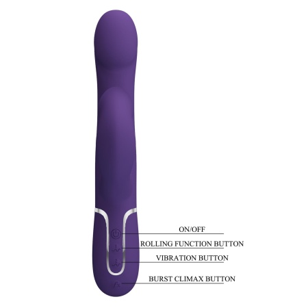 Wibrator Falin dark Purple - podwójny silnik, 7 trybów wibracji, 4 funkcje rolling, pamięć ustawień - 10