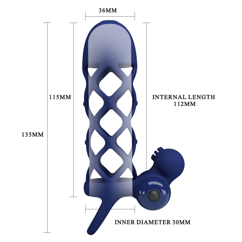 Wibrator na penisa Powerful Ring z 10 trybami wibracji, ok. 12 cm - 6