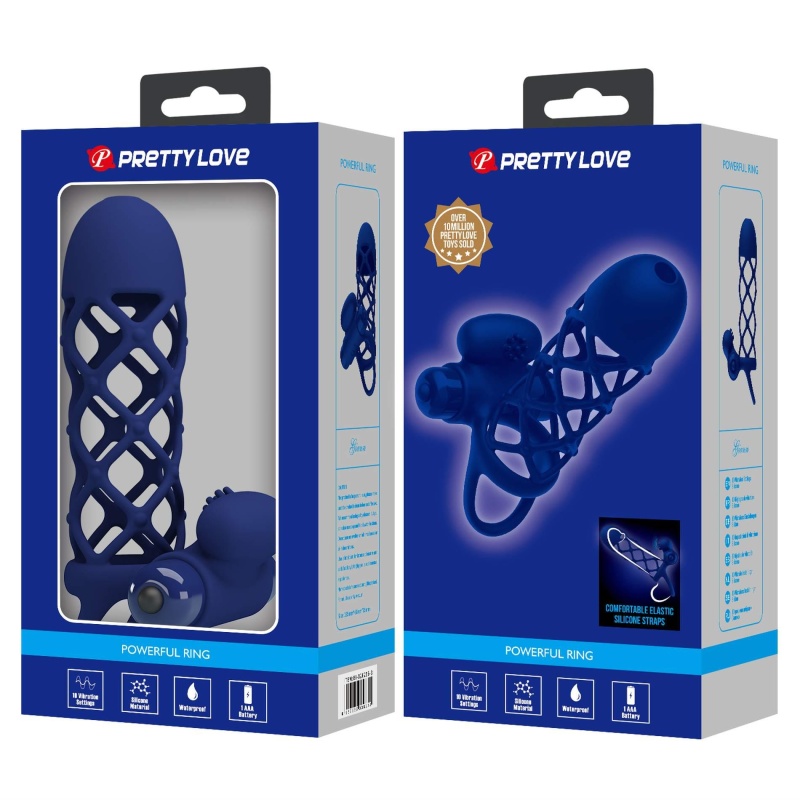 Wibrator na penisa Powerful Ring z 10 trybami wibracji, ok. 12 cm - 7