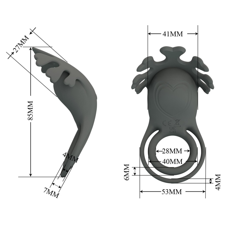 Wibrujący pierścień erekcyjny Master Ring - 7 trybów, regulowany obwód, silikon medyczny, ładowanie USB - 8