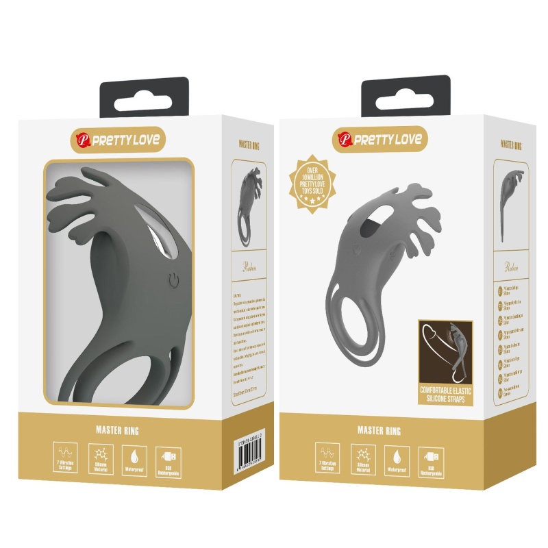 Wibrujący pierścień erekcyjny Master Ring - 7 trybów, regulowany obwód, silikon medyczny, ładowanie USB - 11