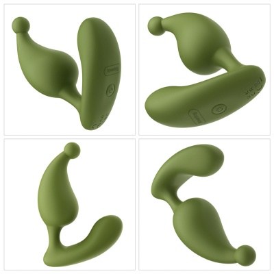Masażer prostaty Apex 7,7 cm z podwójną stymulacją, army green - 1