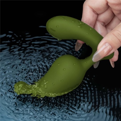 Masażer prostaty Apex 7,7 cm z podwójną stymulacją, army green - 1 2
