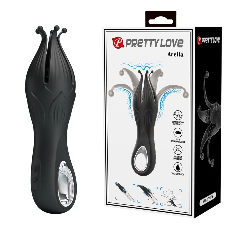 Trener penisa Arella z 12 trybami wibracji i silikonową strukturą ośmiornicy (17,2 cm) - 1