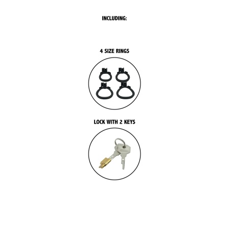 Penis Prison Cock Cage Short – klatka na penisa z zamkiem 8 cm - 6