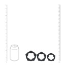 Beaded Silicone Cockring Set of 3 - S/M/L - Black - 4
