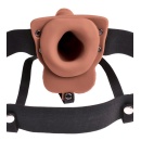 Wydrążony strap-on FF 6 Hollow z wibracją o 10 trybach, regulowanym pasem i jądrami, długość 17,8 cm, średnica wewnętrzna 4,1 cm - 5