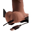 Wydrążony strap-on FF 6 Hollow z wibracją o 10 trybach, regulowanym pasem i jądrami, długość 17,8 cm, średnica wewnętrzna 4,1 cm - 7