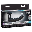 Pierścień penisa z dildo analnym Posable Partner Double Pen – wodoodporny wibrobullet, dildo 12,7 cm, pierścień Ø 3 cm - 1