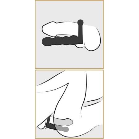 Pierścień penisa z dildo analnym Posable Partner Double Pen – wodoodporny wibrobullet, dildo 12,7 cm, pierścień Ø 3 cm - 9