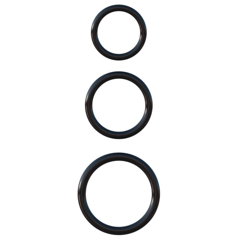 Zestaw 3 elastycznych pierścieni na prącie Silicone 3 Ring Stamina Set – silikon, średnice 5,1 / 4 / 3,2 cm, regulacja ucisku, b - 2