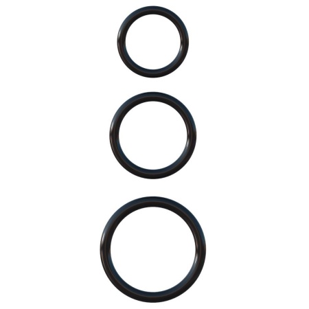 Zestaw 3 elastycznych pierścieni na prącie Silicone 3 Ring Stamina Set – silikon, średnice 5,1 / 4 / 3,2 cm, regulacja ucisku, b - 2