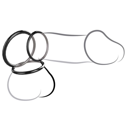 Zestaw 3 elastycznych pierścieni na prącie Silicone 3 Ring Stamina Set – silikon, średnice 5,1 / 4 / 3,2 cm, regulacja ucisku, b - 3