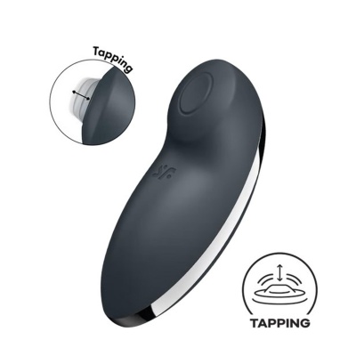 Wibrator nakładany Tap & Climax 2 Grey - 11 programów wibracji i 11 programów stukania, podwójna stymulacja łechtaczki - 1 2