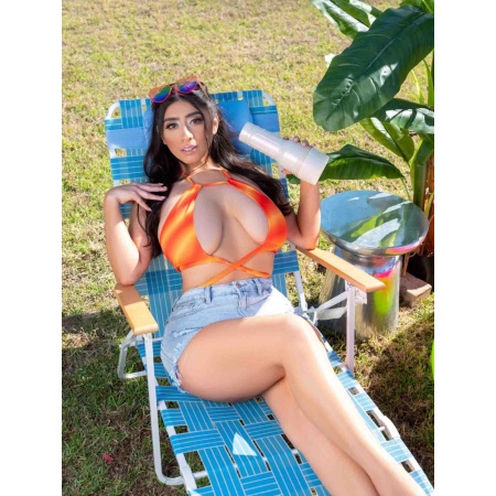 Masturbator Violet Myers Waifu - realistyczne wnętrze z żebrami i regulacja podciśnienia, 25 cm - 6