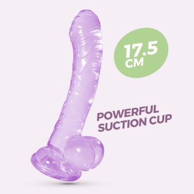 Dildo analne Hudini Jelly 17,5 cm fioletowy - 1 2