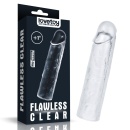 Nakładka na penisa Flawless Clear Add 1'' – przezroczysta, elastyczna, całkowita długość 15,24 cm - 1