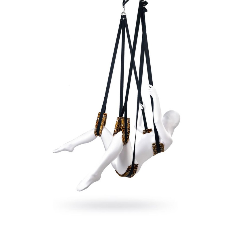 Huśtawka erotyczna Sex Swing Velour Print - regulowana, welurowa, udźwig 227 kg, wymiary 56 x 37 x 8 cm - 3