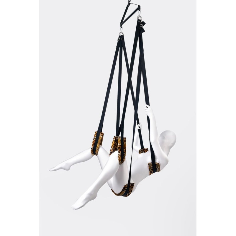 Huśtawka erotyczna Sex Swing Velour Print - regulowana, welurowa, udźwig 227 kg, wymiary 56 x 37 x 8 cm - 5