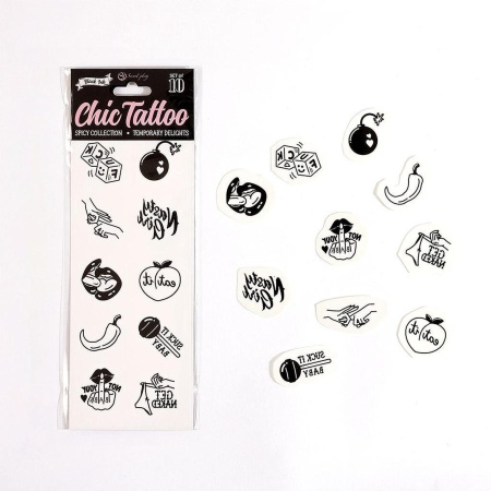 SET of 10 TEMPORARY TATTOOS - SPICY COLLECTION - 1