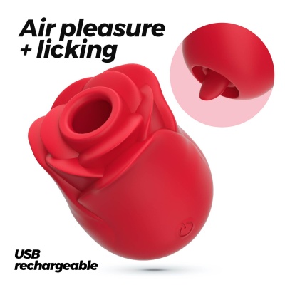 Stymulator łechtaczki Rosita z języczkiem – 6 cm, czerwony - 1 2