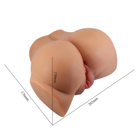 Masturbator EMILIA z podwójnym wejściem, silikonową teksturą i wibratorem kulkowym - 9