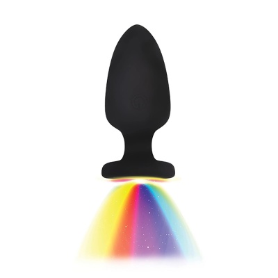 Korek analny LED Light z wibracją i pilotem, silikon, 10 cm - 1