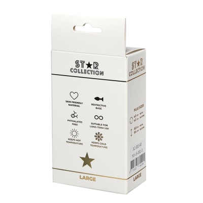 Star Collection - Silver Metal Anal Plug L - Light Pink Stone - 1 2