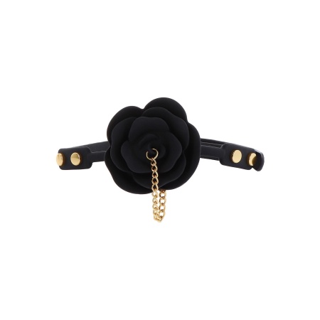 Rose Ball Gag with Plug Black - 13