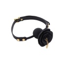 Rose Ball Gag with Plug Black - 14