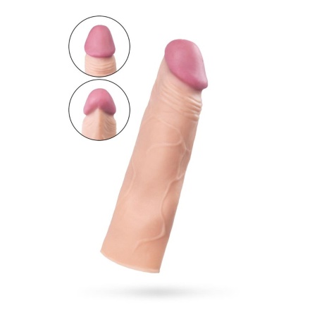 Nakładka na penisa Flesh 863006 - elastyczna, realistyczna faktura, materiał TPE - 3