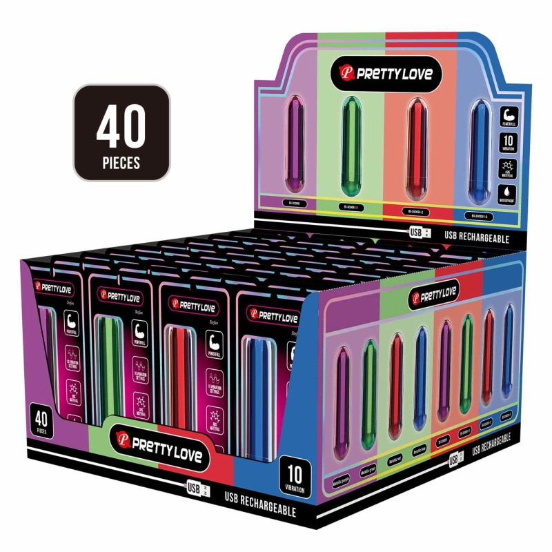 Zestaw wibratorów typu bullet Stefan - 10 programów wibracji, ładowanie USB, IPX6, długość 10 cm - 1