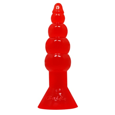 Korek analny Butt Riders 17 cm z przyssawką i koralikowym trzonem - 1