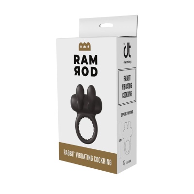 Pierścień wibracyjny na penisa RAMROD RABBIT - 10 trybów, długość 6,8 cm, szerokość 3,5-5,5 cm - 1