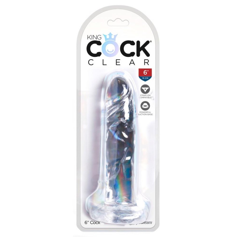Realistyczny Dildo Clear 6 z Przyssawką TPE 17,8 cm - 1