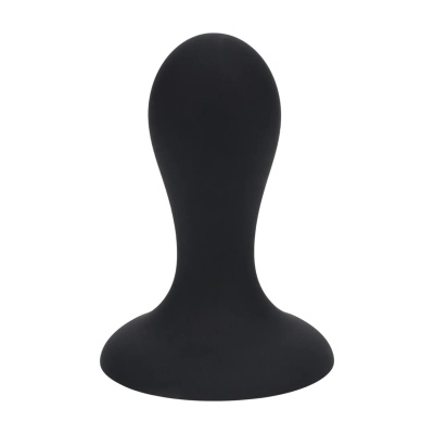 Single Rattle Liquid Silicone Anal Plug - S - Black - 1