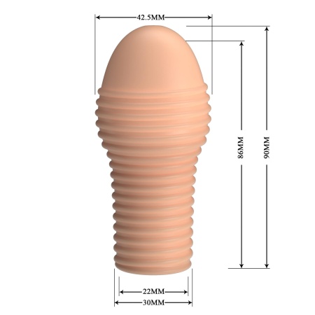 Nakładka na penisa Hoytt z poziomymi prążkami, 9 cm - 7