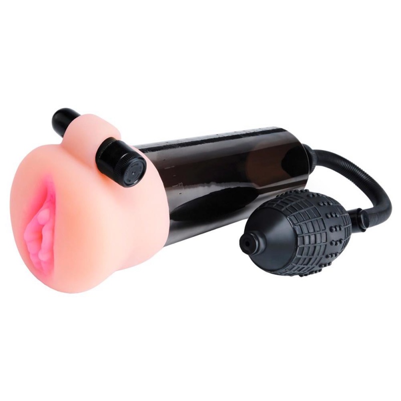 Pompka do penisa PW Travel Trio Pump Set – masturbator wibro-ssący z 3 mankietami, cylinder 20,5 cm x 8 cm - 2