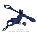 Pierścień na penisa z wtyczką analną Powerful Ring - 10 funkcji wibracji, 15 cm - 10