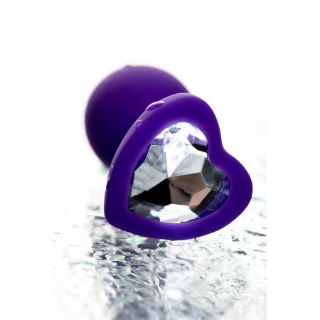Korek analny ToDo Diamond Heart z kryształem-sercem, silikon medyczny, 7 cm - 7