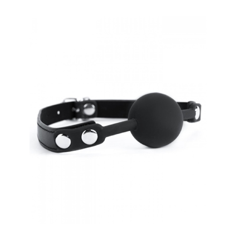 Black Silicone Ball Gag - 2