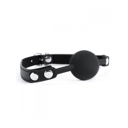 Black Silicone Ball Gag - 2
