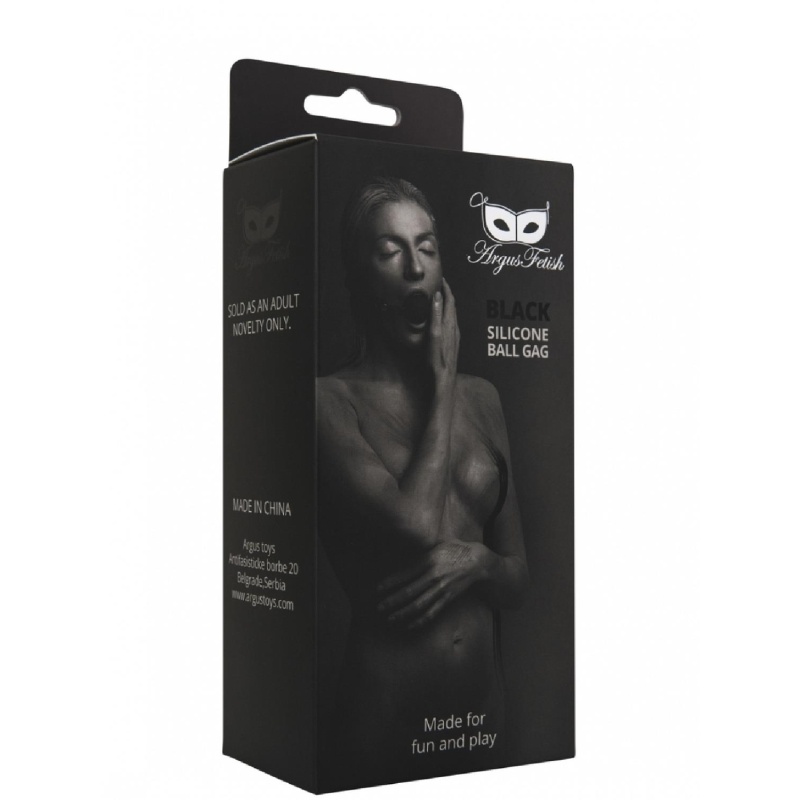 Black Silicone Ball Gag - 3