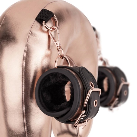Rosy Gold Sling Restraint Set - regulowany zestaw do unieruchomienia nadgarstków i kostek z poduszką pod kark - 6