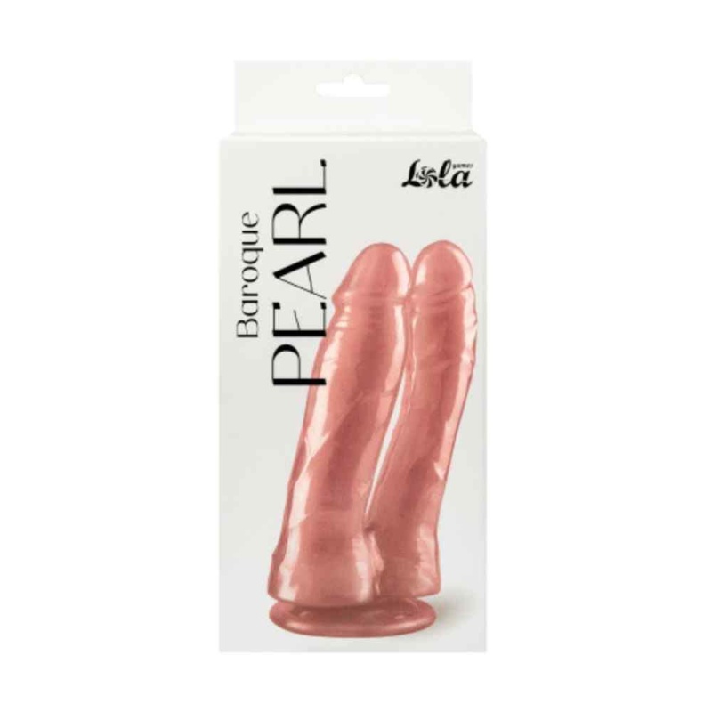 Double pearlescent dildo Baroque Pearl Pink - 1