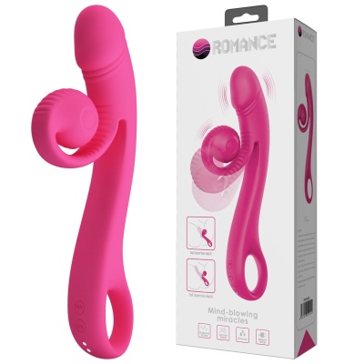 Wibrator Beau Snail Rabbit - Hot Pink z podwójnym silnikiem i elastyczną konstrukcją - 1